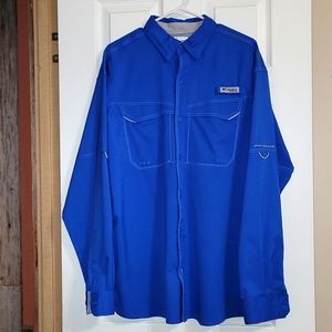 Columbia PFG l/s shirt. Royal blue. Size L